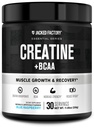 Jacked Factory Creatine + BCAAs - Creatiini Monohydraatti + BCAA Powder for increased post-workout Recovery, Performance, Lean Muscle Growth, & Lowed Väsymys - 30 Tarjoilut, Sininen Vadelma