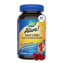 Luonto on elossa! Miehet 50+ päivittäiset maskin monivitamiinit, tukee terveitä aivoja, silmät, sydän*, B-vitamiinit, gluteeniton, kasvissyöjä, hedelmämaku, 60 Gummy (Pakkaus toukokuussa vary)