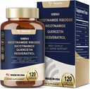 Totaria NMNH (Dihydronikotinamidi Mononukleotidi), NMNH-lisä w/Niasiiniamidi (Vitamin B3), Quercetin, Trans- Resveratrol, tuki NAD+, ihosolujen terveys*, anti-aging & energia, 120 kapselia