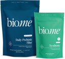 Bio.me Päivittäinen Prebioottikuitu ja synbioottinen Bundle - Kuitujauhe Ruoansulatuselimistön turvotusta varten - Pre, Pro, Postbiootti Gut Health & Immunomy Support, Ei-GMO, Gluteenittomat - 30 tarjoilua, 60 kapselia