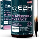 E2H Elderberry Syrup - Powerfull Antioxidants Supplement of Organic Elderberry Extract - Sambucus Elderberry Syrup for Kids & Adults for Immunosupport - non-GMO, Vegan - 2 Fl Oz