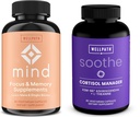 WellPath Mind Brain Supplement for Memory and Focus with Lion's Mane and Soothe Cortisol Manager with KSM 66® Ashwagandha & L-Theanine