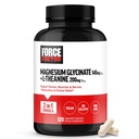 Force Factor Magnesium + L- Theanine, Magnesiumbisglysinaatti täydentää tukea luut, lihakset, hermot, rentoutuminen, mieliala, vegaaninen, ei liivate, ei-GMO, 120 kasviskapselit