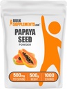 BulkSupplements.com Papaya Seed Powder - Carica Papaya Seed, Nutritional Supplement, for Digestive & Gut Support - Gluteeniton, 500 mg per Serving, 500g (1,1 lbs) (Pakkaus 1)