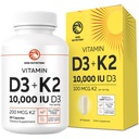 D3-vitamiini K2 5000 IU immuunijärjestelmälle, vahva luut ja hampaiden tuki Vit D3 125 mcg, K2-vitamiini MK7 100 mcg, kalsium 210mg & BioPerine 