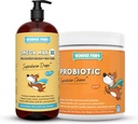WONDER PAWS Omega Max Fish Oil Plus Probiootti purukumia - koiran yhteinen terveys, ihon kosteus, Gut Health & Daily Wellness - Omega Max 16 Ounces - Probiootti 90 purukumia