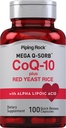 Piping Rock CoQ10 ja punainen riisi 100 kapselia Alpha Lipoic Acid .