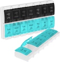 Vive pilleri Järjestäjä 2 Kertaa päivässä - Viikoittain Suuri klo Pm Pill Box 7 Päivä - Päivä ja yö Lääkkeet Jakaja vitamiini, Lisäravinteet, Kalaöljy - Matka pilleri tapauksessa Niveltulehdus Ystävällinen Push Button
