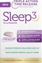 NB Sleep3 Triple Action Time Release Melatoniinin unilääke, 10 mg, Maximum Strength, Drug-free, 120 Tri- Layered tablettia, L-Theanine