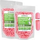 XPRS Nutra Vegan Koko 0 Erilliset kapselit - 100 Count Premium Tyhjät kapselit Erotettu laukut - Pillerit 0 Tyhjä DIY täydennysosan täyte (Pink)
