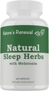 Luonnon uusiminen Natural Sleep Supplement - Melatoniini, Valerian Root, Ashwagandha, Magnesium, kamomilla, Nighttime Homeopathic Herbal Uniapu aikuisille - 60 kapselia