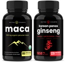 NutraChamps Maca juurikapselit ja korealaiset Ginseng-kapselit 2 Pack Bundle