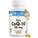 FREEDA CoQ10 50mg - Kosher Vegan Co-Q 10 täydennysosa sydän- ja verisuonitautiin, verenpainetuki, Gum Health & Healthy Aging - Pure Coenzyme Q10 - Ubikinoni CQ10 täydentää (50 kreivi)