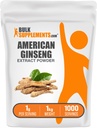 BulkSupplements.com American Ginseng Extract Powder - Ginseng Supplement, Herbal Supplements - Gluteeniton, 1g per tarjoilu, 5kg (11 lbs) (Pack of 5)