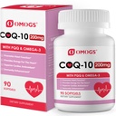 OMOGS CoQ10 200 mg Softgels, Coenzyme Q10 High Absorptiolisät Tuki Heart Health, Cardiovascular Health, Immunojärjestelmä & Cellular Energy Production, Gluteeniton, 90 Softgels