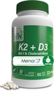 Terveys Thru Nutrition K2 + D3 Complex K2 100mcg MenaQ7 Menakinonina 7 MK7 & D3 1 000iu 
