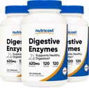 Nutricost Dgestive Enzymes 620mg, 120 Kasviskapselit (3 pullot) - Täydellinen Dgestive Enzyme täydennysosa