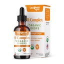 LIQUIDHEALTH USDa Organic B-vitamiini Complex Drops for Men & Women - Natural Energy, Parannettu Focus, Muisti & Mieliala, Immuuni tuki, Aineenvaihdunta Boost - USA Made, Extra Strength, Sokeriton, Vegan (2 oz)