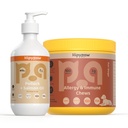 Koiran iho & allergia Tuki Bundle: Kalaöljy Omega 3 + Allergian lievittäminen purut kutiava iho, immuuni ja ruoansulatus