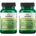 Swanson Lactobacillus Rhamnosus with FOS - 5 miljardia PMY - Ruoansulatuskanavan tuki Fructouligosaccarides - Probiootti tuki ruoansulatuskanavan terveys* - Vegan - 60 Veggie Caps (2 pakkaus)