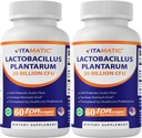 Vitamatic Lactobacillus Plantarum - 20 miljardia per DR-kapseli - 60 Count - Ruoansulatuskanavan tuki - Valmistettu prebioottisella inulin Fiber-2 Pack