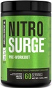 Jacked Factory NITROSURGE Pre harjoitus täydentää - Loputon energia, pikavoimaa voitot, selkeä Focus, Intense Pumput - NO Booster & Powerful Preworkout Energy Powder - 60 tarjoiluja, Arctic White