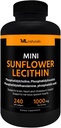ML Naturals Mini Auringonkukkalesitiini 240 Softgels Fosfatidyylikoliini, fosfatidyylilinositoli, fosfatidyylitanolamiini, fosforihappo, NSF-sertifioitu & cGMP- compliantti