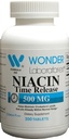 Wonder Laboratories High Potancy Time Release Niacin (Vitamin B3) 500 Mg 300 tablettia ei-GMO, gluteeniton täydennys
