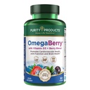 Puhtaus Tuotteet OmegaBerry Fish Oil with D3-vitamiini ja Organic Acai - 1250mg Tiivistetty molekyylitislattu Ultra Pure Omega-3 Fish Oil, 500mg DHA + 650mg EPA - 60 Soft Gels - 30 Day Supply from