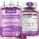 2 pakkaus Glukosamiinikondroitiini Gummit, extra vahvuus Glukosamiini Chondroitin MSM kanssa Elderberry & Turmeric, Joint Health, Joustavuus, antioksidantti, Immuuni aikuisille-Blueberry maku, 120 Gummy