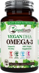 Algal Oil - Vegan DHA Omega 3 Fish Oil Lisäravinteet - Aivojen Booster, Täydennys & Prenataali vitamiini -Provides Terve sydän ja immuuni tuki - Burpless Algae täydentää - 60 Mini Kalat Softgels