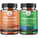 Bundle of Herbal Thyroid Support Complex and High Absorption Magnesium Complex - Mood Enhancer Energy Supplement for Thyroid Health - with Magnesium Oxide for Sleep Stomach Digestion and Mood Support