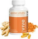 Golden Vitality Turmeric Curcumin Capsules - Platinum Blend 95% Curcuminoids, Glukosamiini, Chondroitin, MSM & BioPerine - Joint & Bone Support - 60
