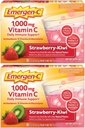 Emergen-C 1000 mg C-vitamiini Kuiva-aine, mansikkakivellinen maku, antioksidantit, B-vitamiinit ja elektrolyytit, C-vitamiini täydentää immuunitukea, 30 luku (Pakkaus 2)