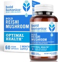 Rohkea Botanica Reishi Mushroom Capsules - 100% hedelmäinen Body - voide Luomu Reishi Extract for Immuno Support & Core Wellness - No Mycelia & No Grain - 60 Vegaanikapselia