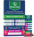 Smart Eats Electrolyte Powder - 1 690mg Elektrolyyttejä, 9 Essential Minerals & Vitamiins, 5 Antioksidantit, Nopea & Energizing Hydration, suunnitellut lääkärit, <1 Gram Sugar, Hapanmarja maku - 30 Packets