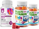 Lapset Multivitamiini Gummies 14 Essential Vitamiineja ja Magnesium Gumies Sokeriton - Päivittäinen täydentää A-vitamiinia, C, D,E Kasvissyöjä B6 & B12,Zinc,Biotin sokeriton magnesium Calm Chews lapsille