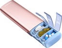 Vaydeer Metal Travel Pill Organizer, 7 päivän viikon pillerilaatikko, suuri kapasiteetti Päivittäinen söpö pilleri tapauksessa täydentää, pillereitä, vitamiineja ja lääkkeitä (pieni, Rose Gold)