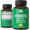 Synbiotic = Prebiotic + Probiotic + Postbiotic 3-in-1 Supplement with Clinically Tested Ingredients - Pre and Probiotics Plus Important Tributyrin CoreBiome for Gut - 60 Vegan Capsules for Women + Men