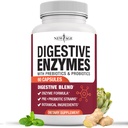 NEW AGE Ruoansulatuskanavan Entsyymit Gut Health - Probiootit Multi Entsyymit prebiootit ja probiootit Lipase naisten ja miesten ruoansulatuskanavan, Daily Enzymes for Digestion - 60 Count