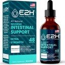 E2H Advanced Intestinal Support - Natural Intestinal Cleanse and Digestive Cleanse Supplement - Wormwood and Black Walnut Extract - Ei-GMO, Vegan - 2 Fl Oz