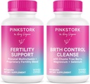 Pink Stork Raskaus prep & hedelmällisyys tuki Vitex, Inositoli, Folaatti ... Syntymänvalvonta Cleanse 2 pakkaus