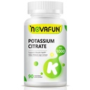 Kaliumsitraatti 1000 mg, kaliumlisä jalkakramppeille, lihas- ja sydänterveydelle, vegaanille, muille kuin muuntogeenisille organismeille, gluteeniton, 90 kapselia