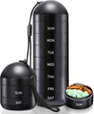 Zannaki Viikottainen pilleri Organizer 7 Days 2 Kertaa päivässä, Kannettava metalli Matkustaa vedenpitävä AM PM Pill Box,suuri pilleri Case Container, BPA Ilmainen Päivittäinen lääketiede Organizer haltija vitamiini, kalaöljy, täydentää