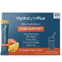 Hydralyte Liver Support + Electrolyte Mix maito Thistle, Turmeeric, Inkivääri, Prickly Pear, Vihreä teeuute Formuloitu nopea nesteytys (Pineapple Mango Inkivääri, 20 Packets)