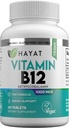 HAYAT-vitamiinit Vegaani luonnollinen B12 1000 MCG, ravintolisä energian aineenvaihdunta tukea, 2 kuukauden tarjonta, Kaikki luonnolliset, Certified Halal, 60 tablettia, Valmistettu Yhdysvalloissa
