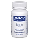 Puhtaat kapselit Biotiini 8 mg - B-vitamiinilisä Stressin lievitys, hiukset, ihon ja kynsien vahvistaminen, aineenvaihdunta, hiilihydraatteja Tuki- ja hermosto* - Premium Biotiini - 60 kapselia