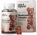 Wild & Organic Mushroom Gummies - Lion's Mane, Cordyceps, Turkey Tail, Reishi, Chaga, Maitake - 10-in-1 Complex - Sieni täydentää Gummies Immuuni & Brain Support - 60 Count