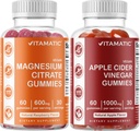 Vitamatic Magnesium & Apple Siideri Viinietikka Gummies - 60 Vegan kreivi Each