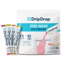 DripDrop Sugar Free Hydration Packets - Zero Classic Variety Pack - Single Serve Electrolytes Powder Drink Mix - sitruunan lime, vesimeloni, persikka, passion Fruit - ei-GMO, Gluteeniton, Vegan - 32 Sticks